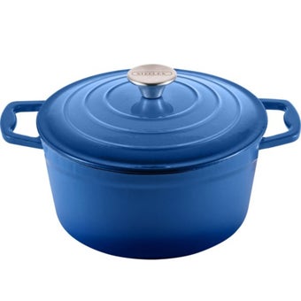 Steelex Blue Round Cast Iron Casserole 4.7L I 25cm