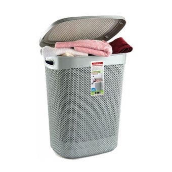 Steelex Laundry Basket with Lid 52L - Grey