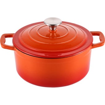 Steelex Orange Round Cast Iron Casserole 2.7L I 20cm