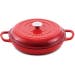 Steelex Bistro 28cm Red Cast Iron Sauté Pan – 2.73L Shallow Casserole Dish with Self-Basting Lid