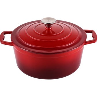 Steelex Red Round Cast Iron Casserole 4.7L 25cm