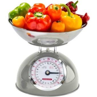 Steelex Sage Green Mechanical Kitchen Scales – Heavy Duty 5kg Weighing Scales with Stainless Steel Bowl