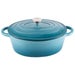 Steelex Teal Oval Cast Iron Casserole 30cm