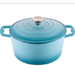 Steelex Teal Round Cast Iron Casserole 20cm - 2.7L
