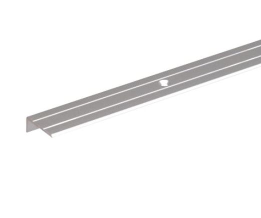 Step Edge Profile Anodised Aluminium Silver - 45mm x 23mm x 2.7mm / 1m