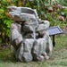 Stone Effect Fountain with Solar Panel and Rock Fall Decoration