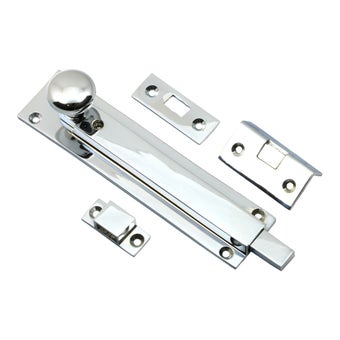 Straight Locking Bolt 152mm x 36mm - Bright Chrome