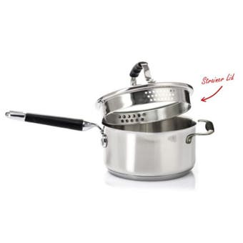 Steelex Touch Pan With Glass Lid - 22cm