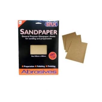 Stuk 180 (Fine) Grit Sandpaper - Pack of 5