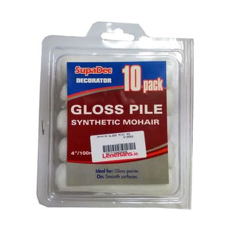 SupaDec Gloss Pile Synthetic Mohair Mini Paint Rollers - 4" Pack of 10