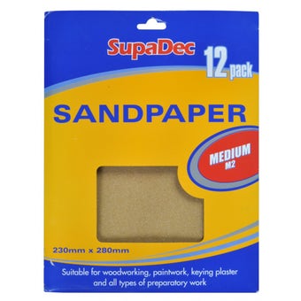 SupaDec General Purpose Sandpaper Pack 12 Medium M2
