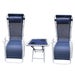 SupaGarden 3 Piece Zero Gravity Reclining Chair and Table Set Blue Textilene Fabric with Cup Holder Table Outdoor Folding Lounger Set