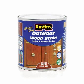 Rustins Quick Dry Outdoor Wood Stain - Light Oak 250ml