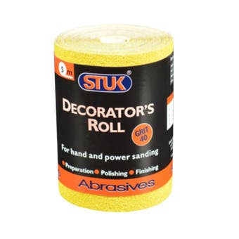 Stuk Grit 40 Yellow Decorators Roll Sanding Paper 5m