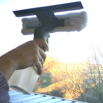 Window washer with sprayer