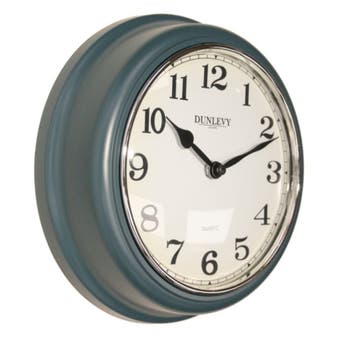 Dunlevy Blue Deep Wall Clock 10"