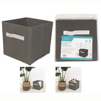 Dark Grey Folding Storage Box 27Cm