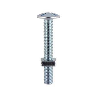Roofing Bolts with Square Nuts - Zinc M6 x 40