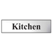 Chrome Effect "Kitchen" Sign - Self-Adhesive PVC (200mm x 50mm)