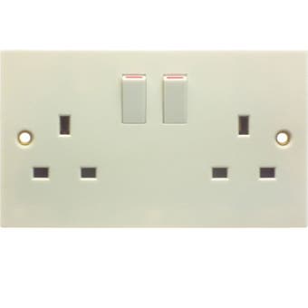 Powermaster 2 Gang 13 Amp Switched Socket