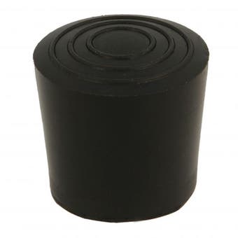 Black Rubber Round Leg Tips / Ferrules - 30mm