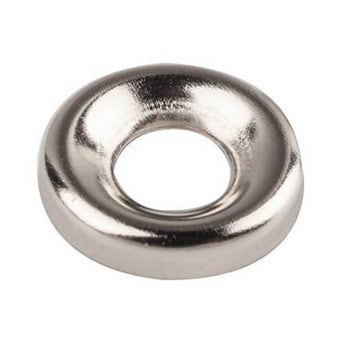 Surface Screw Cup Washer Steel Nickel Plated 8g - 15 Pack