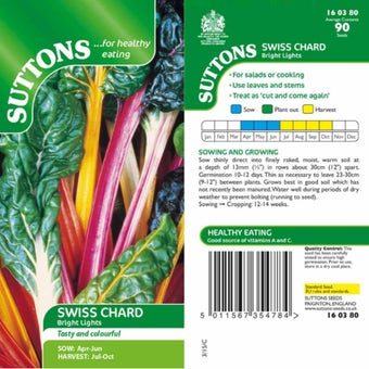 Leaf Beet ‘Bright Lights’ – Seeds | Colourful Swiss Chard for Salads & Cooking
