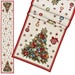 Festive Christmas Tree Table Runner – 183 x 33cm Beige & Red Textile Décor