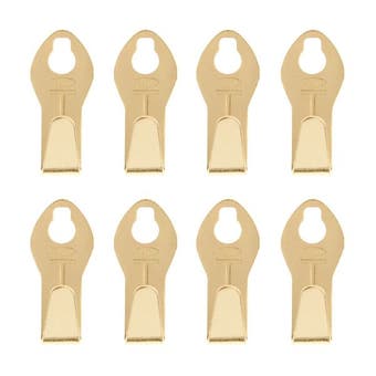Takker Brass Plated Picture Hooks Hangers Pack of 8