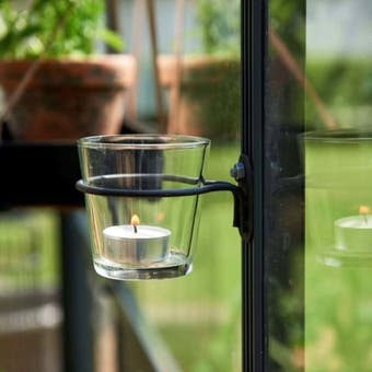 Tealight holder Including glass - Black