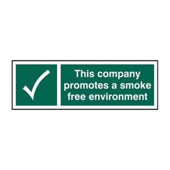 This company promotes a smoke free environment 1.2mm Recyclable PP - 300 x 100mm