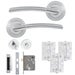 Tifosi Lever on Rose WC Bathroom Door Pack Polished Chrome / Satin Chrome – Complete Bathroom Door Handle Set