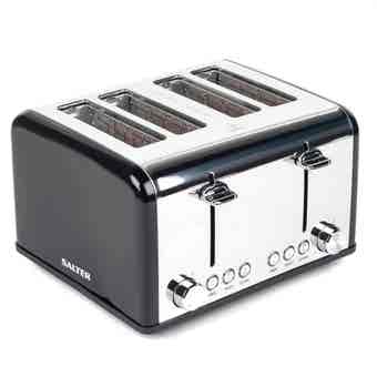 Salter 4 Slice Riga Black / Stainless Steel Toaster