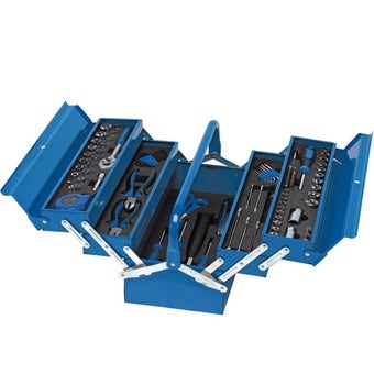 Draper 126-Piece Tool Kit with Steel Cantilever Toolbox – Complete Workshop Solution