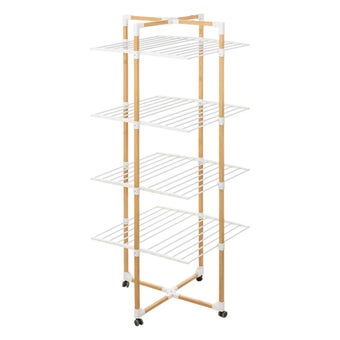 Tower Drying Rack 4 wheels 40m - Wood Effect