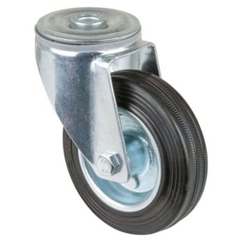 Transport Castor 100mm swivel stem 70kg Rubber Black