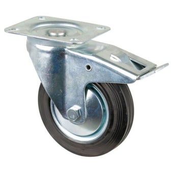 Transport Castor 160mm brake 135kg Rubber Black