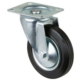 Transport Castor 160mm swivel 135kg Rubber Black
