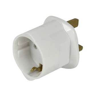 Powermaster 13 Amp Euro visitor adaptor (2pin to 3 pin)