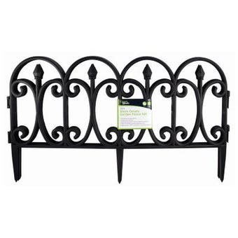 GreenBlade 4pc Black Ornate Garden Fence