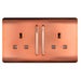 Trendi 2 Gang Long Switched Plug Socket 13amp - Copper