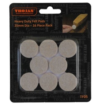 Trojan Round Felt Pads 1″ – Premium Floor Protection for Furniture I 16 Pack
