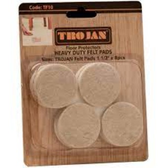 Trojan Round Felt Pads 38mm - Pack of 8