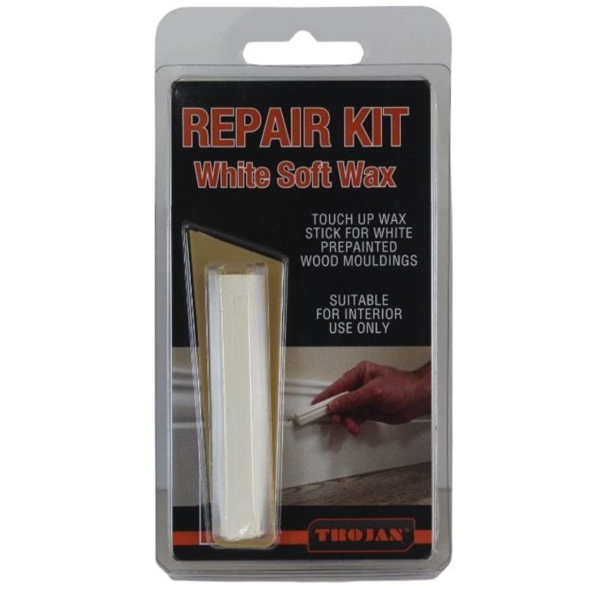 Trojan White Soft Wax Repair Stick | Quick Touch-Ups for Painted Wood & Mouldings