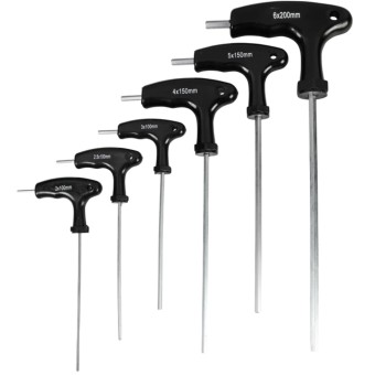 Benson Hex Key Set T-Handle 6 Pieces – Chrome Vanadium Steel Metric Allen Wrench Set with Ergonomic Grip