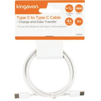 Kingavon 1M Type-C to Type-C Cable – Fast Charging and High-Speed Data Transfer for USB-C Devices