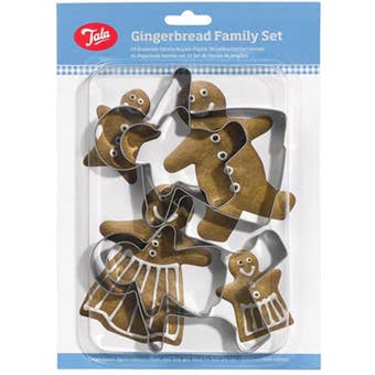 Tala Gingerbread Family 4 Piece Cookie Cutter Set – Stainless Steel Biscuit and Pastry Cutters