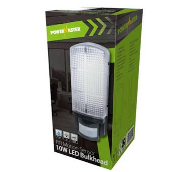 Powermaster 6W LED Polycarbonate Bulkhead with PIR Motion Sensor Outdoor Wall Light