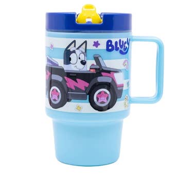 Bluey Licensed Kids Water Bottle with Handle 530ml – BPA Free Flip Lid Bottle for School and Play