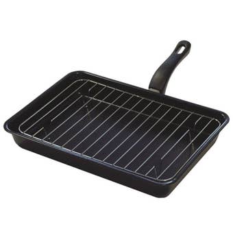 34.5 x 24cm Easy to clean Fits most grills.